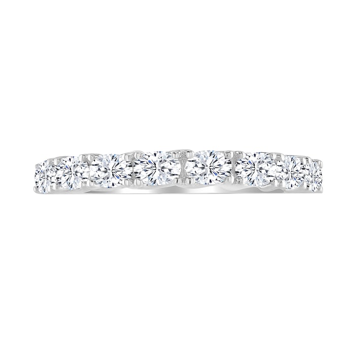 Goldsmiths Platinum 0.74 Carat Oval Cut Half Eternity Ring - Ring Size H