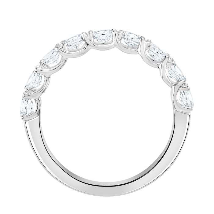 Goldsmiths Platinum 0.74 Carat Oval Cut Half Eternity Ring - Ring Size H