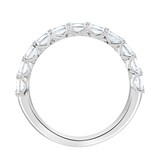 Goldsmiths 9ct White Gold 0.78 Carat Emerald Cut Half Eternity Ring - Ring Size X