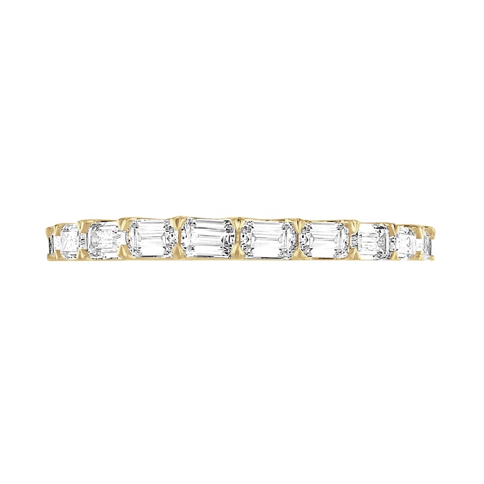 Goldsmiths 9ct Yellow Gold 0.78 Carat Emerald Cut Half Eternity Ring - Ring Size J
