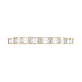 Goldsmiths 9ct Yellow Gold 0.78 Carat Emerald Cut Half Eternity Ring - Ring Size J