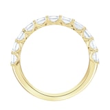 Goldsmiths 9ct Yellow Gold 0.78 Carat Emerald Cut Half Eternity Ring - Ring Size J
