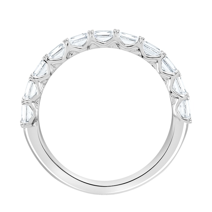 Goldsmiths Platinum 0.78 Carat Emerald Cut Half Eternity Ring - Ring Size L