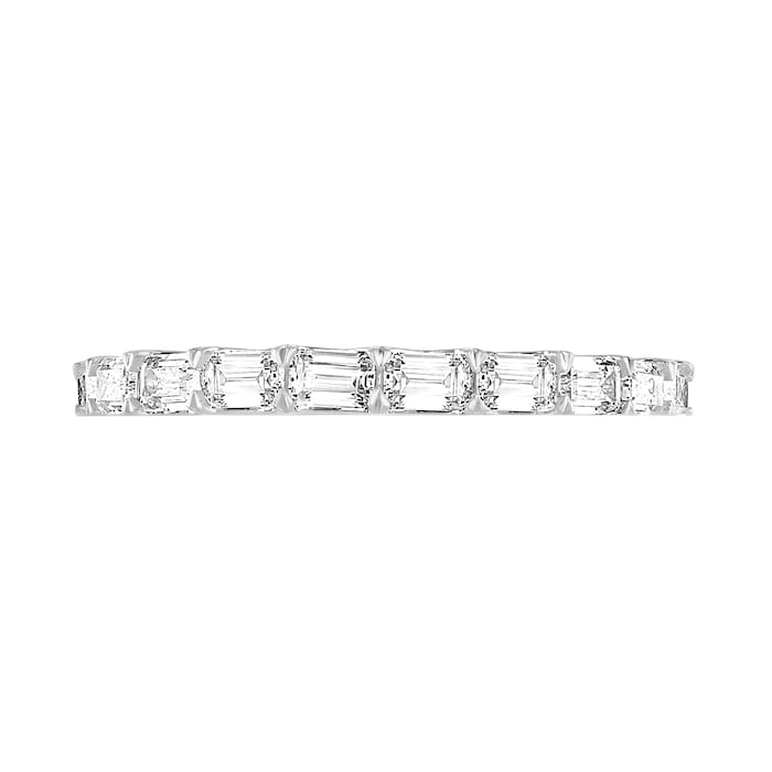 Goldsmiths 18ct White Gold 0.78 Carat Emerald Cut Half Eternity Ring