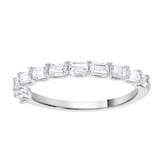 Goldsmiths Platinum 0.78 Carat Emerald Cut Half Eternity Ring - Ring Size Y