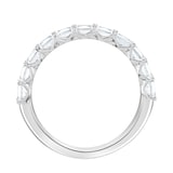 Goldsmiths Platinum 0.78 Carat Emerald Cut Half Eternity Ring - Ring Size Y