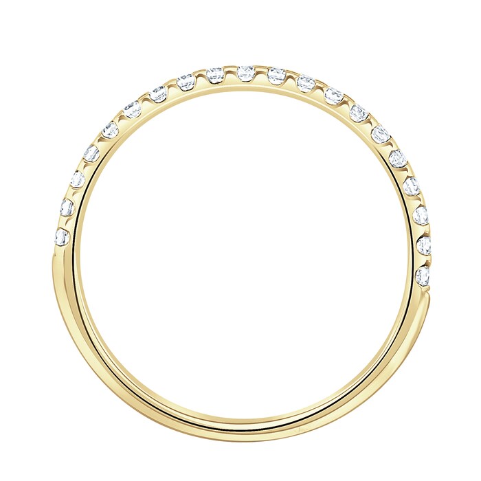 Goldsmiths 18ct Yellow Gold 0.20 Carat Round Brilliant Cut Claw Set Half Eternity Ring