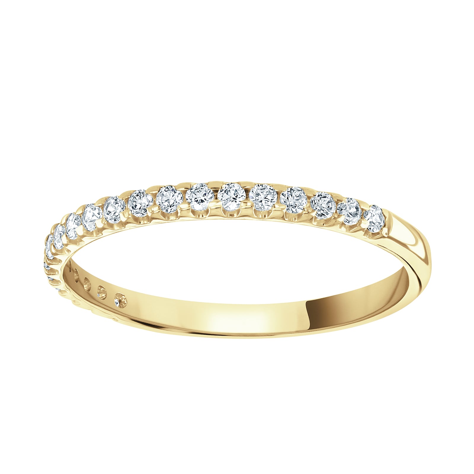 Goldsmiths 9ct Yellow Gold 0.20 Carat Round Brilliant Cut Claw Set Half Eternity Ring