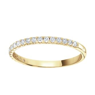 Goldsmiths 9ct Yellow Gold 0.20 Carat Round Brilliant Cut Claw Set Half Eternity Ring Goldsmiths 9ct Yellow Gold 0.20 Carat Round Brilliant Cut Claw Set Half Eternity Ring
