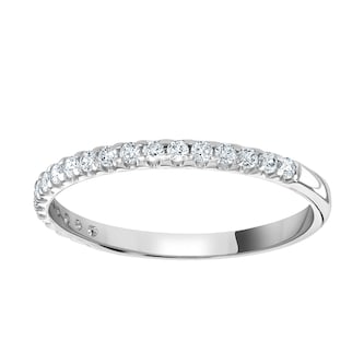 Goldsmiths Platinum 0.20 Carat Round Brilliant Cut Claw Set Half Eternity Ring Goldsmiths Platinum 0.20 Carat Round Brilliant Cut Claw Set Half Eternity Ring