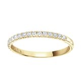 Goldsmiths 18ct Yellow Gold 0.20 Carat Round Brilliant Cut Claw Set Half Eternity Ring