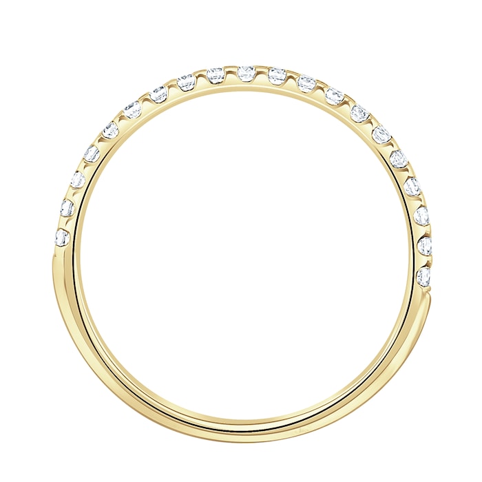 Goldsmiths 18ct Yellow Gold 0.20 Carat Round Brilliant Cut Claw Set Half Eternity Ring