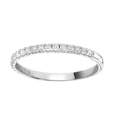 Goldsmiths 9ct White Gold 0.20 Carat Round Brilliant Cut Claw Set Half Eternity Ring - Ring Size H