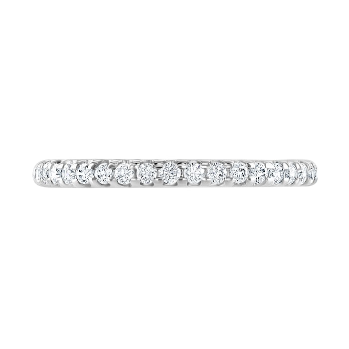 Goldsmiths 9ct White Gold 0.20 Carat Round Brilliant Cut Claw Set Half Eternity Ring - Ring Size H