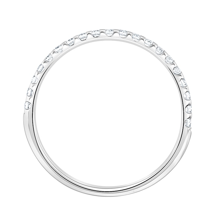 Goldsmiths 9ct White Gold 0.20 Carat Round Brilliant Cut Claw Set Half Eternity Ring - Ring Size H