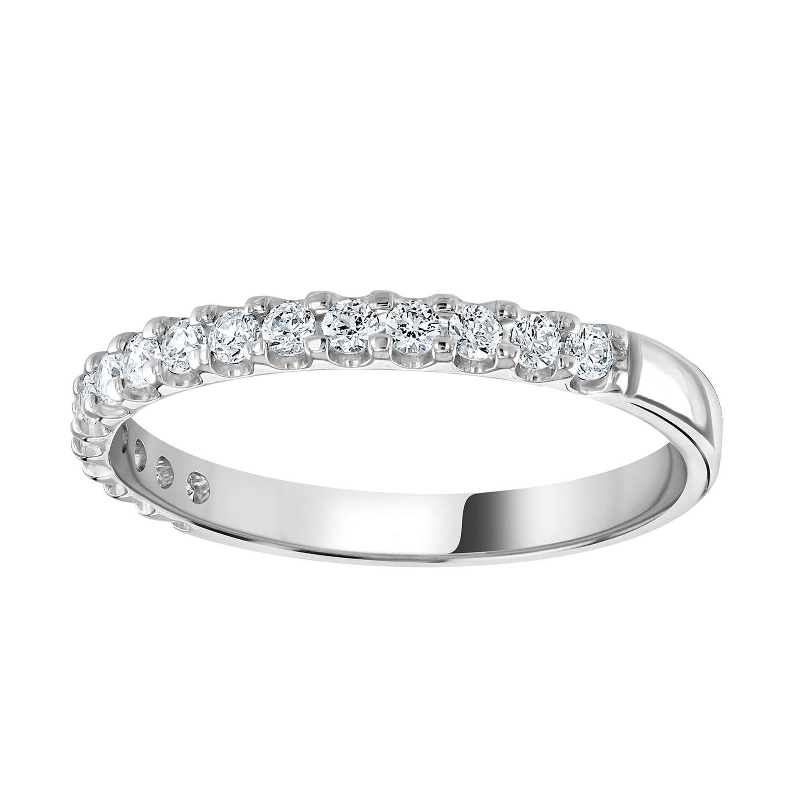 18ct White Gold 0.30 Carat Round Brilliant Cut Claw Set Half Eternity Ring - Ring Size Z