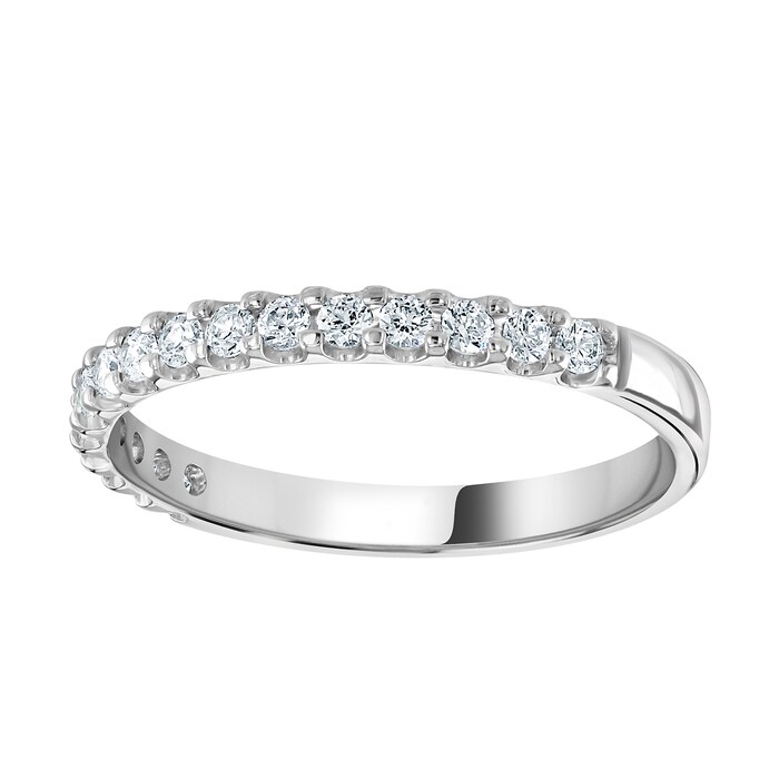 Goldsmiths 18ct White Gold 0.30 Carat Round Brilliant Cut Claw Set Half Eternity Ring