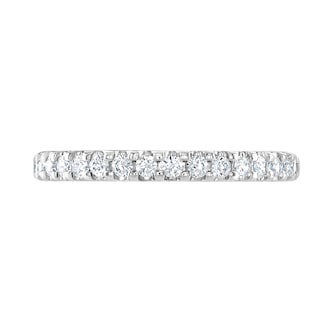 Goldsmiths 9ct White Gold 0.30 Carat Round Brilliant Cut Claw Set Half Eternity Ring