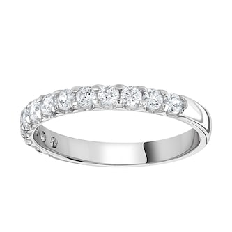 Goldsmiths 18ct White Gold 0.50 Carat Round Brilliant Cut Claw Set Half Eternity Ring Goldsmiths 18ct White Gold 0.50 Carat Round Brilliant Cut Claw Set Half Eternity Ring