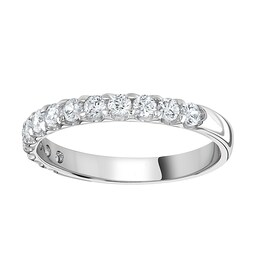 06508094 - 9ct White Gold 0.50 Carat Round Brilliant Cut Claw Set Half Eternity Ring