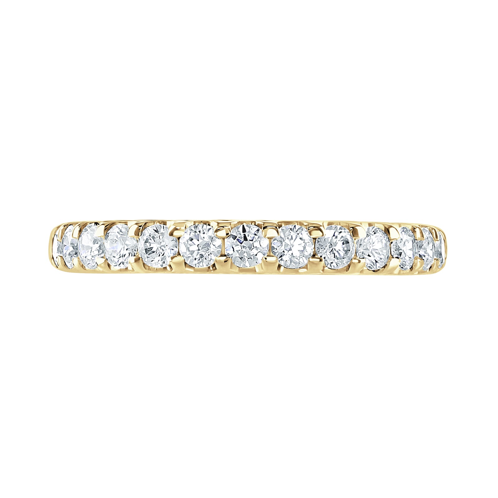 Goldsmiths 9ct Yellow Gold 0.50 Carat Round Brilliant Cut Claw Set Half Eternity Ring