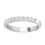 Goldsmiths 18ct White Gold 0.50 Carat Round Brilliant Cut Claw Set Half Eternity Ring  - Ring Size Y