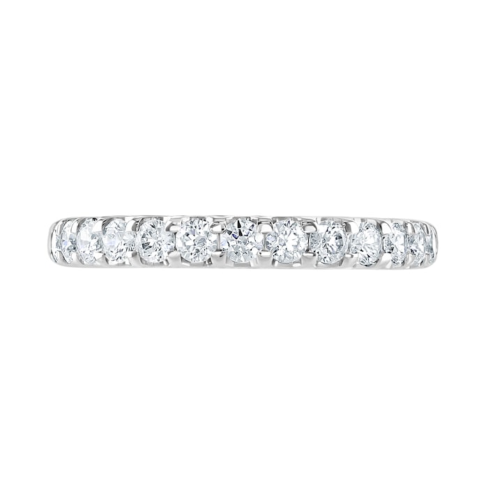 Goldsmiths 18ct White Gold 0.50 Carat Round Brilliant Cut Claw Set Half Eternity Ring  - Ring Size Y