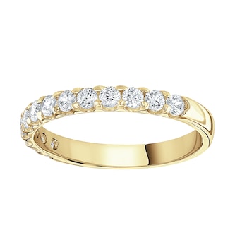 Goldsmiths 18ct Yellow Gold 0.50 Carat Round Brilliant Cut Claw Set Half Eternity Ring Goldsmiths 18ct Yellow Gold 0.50 Carat Round Brilliant Cut Claw Set Half Eternity Ring
