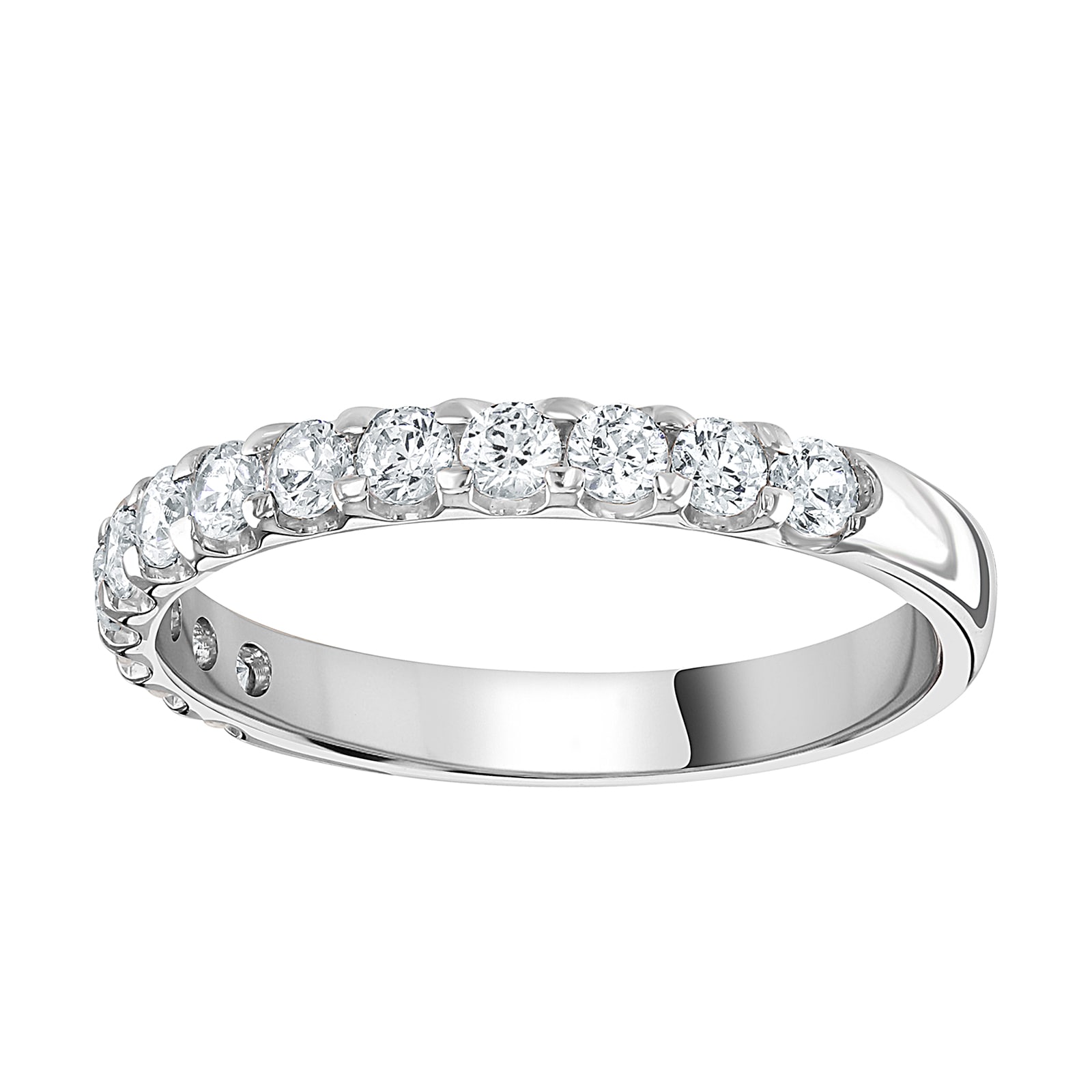 Goldsmiths 9ct White Gold 0.50 Carat Round Brilliant Cut Claw Set Half Eternity Ring