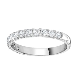 06508103 - Platinum 0.50 Carat Round Brilliant Cut Claw Set Half Eternity Ring