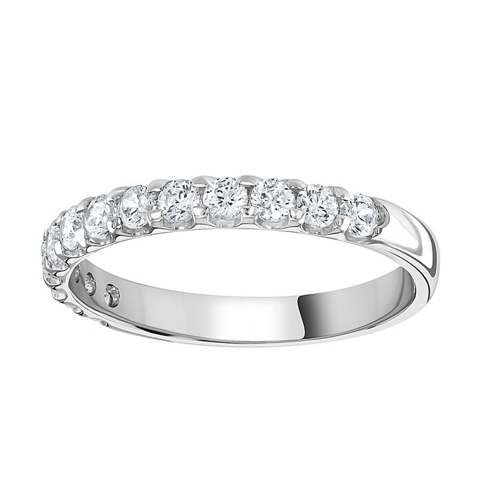 Goldsmiths 18ct White Gold 0.50 Carat Round Brilliant Cut Claw Set Half Eternity Ring