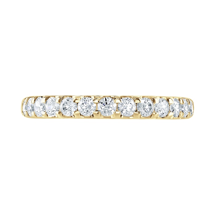Goldsmiths 18ct Yellow Gold 0.50 Carat Round Brilliant Cut Claw Set Half Eternity Ring