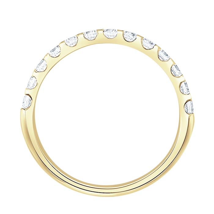 Goldsmiths 18ct Yellow Gold 0.50 Carat Round Brilliant Cut Claw Set Half Eternity Ring