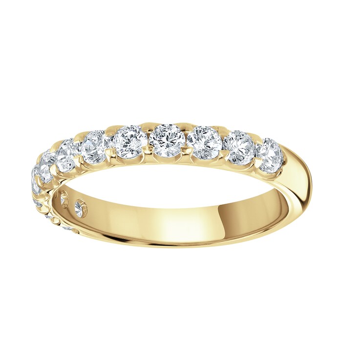 Goldsmiths 18ct Yellow Gold 0.75 Carat Round Brilliant Cut Claw Set Half Eternity Ring