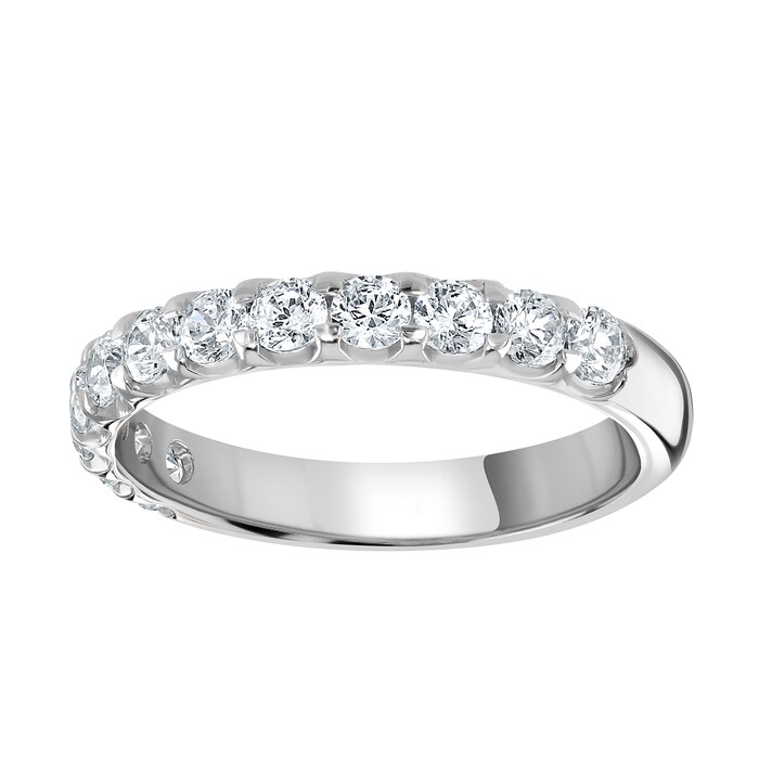Goldsmiths 9ct White Gold 0.75 Carat Round Brilliant Cut Claw Set Half Eternity Ring