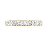 Goldsmiths 9ct Yellow Gold 0.75 Carat Round Brilliant Cut Claw Set Half Eternity Ring - Ring Size P