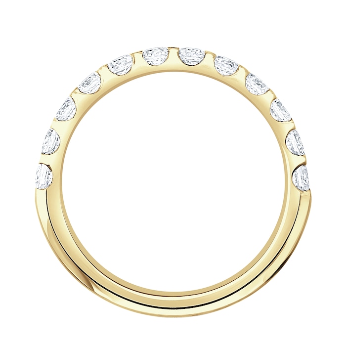 Goldsmiths 9ct Yellow Gold 0.75 Carat Round Brilliant Cut Claw Set Half Eternity Ring - Ring Size P