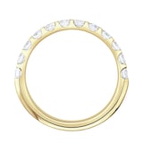 Goldsmiths 9ct Yellow Gold 0.75 Carat Round Brilliant Cut Claw Set Half Eternity Ring - Ring Size P