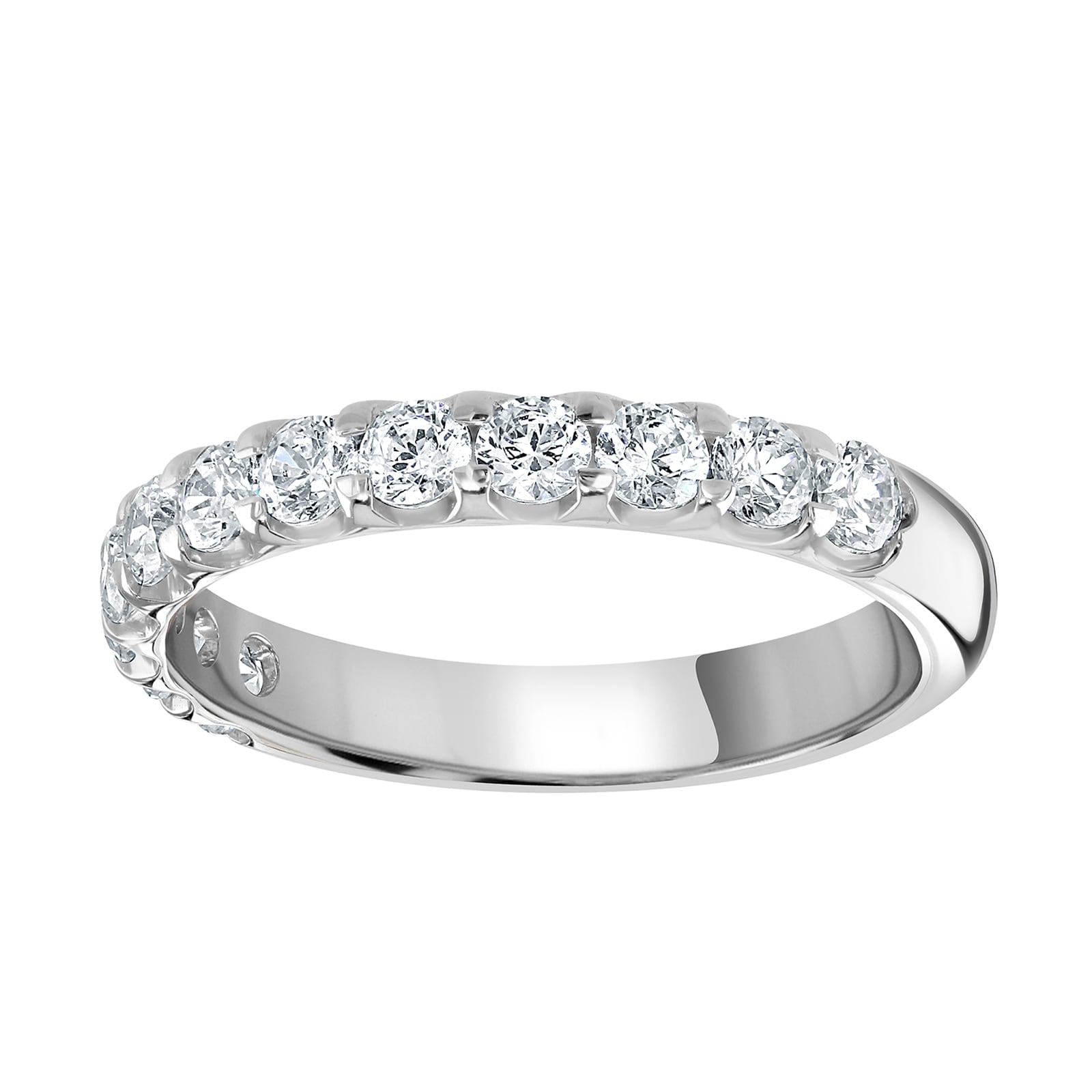 Goldsmiths Platinum 0.75 Carat Round Brilliant Cut Claw Set Half Eternity Ring