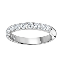 06508121 - 18ct White Gold 0.75 Carat Round Brilliant Cut Claw Set Half Eternity Ring