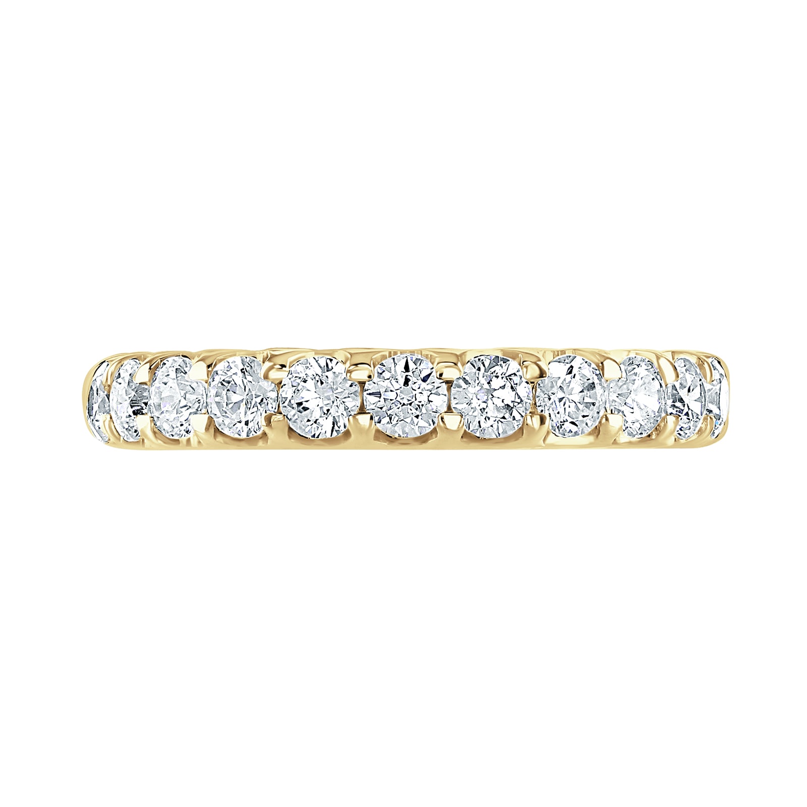 Goldsmiths 18ct Yellow Gold 0.75 Carat Round Brilliant Cut Claw Set Half Eternity Ring