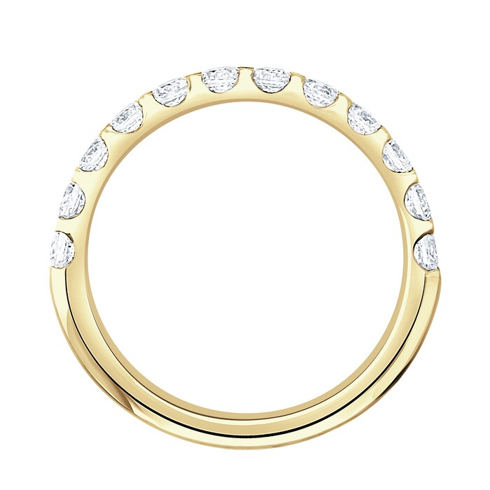 Goldsmiths 18ct Yellow Gold 0.75 Carat Round Brilliant Cut Claw Set Half Eternity Ring