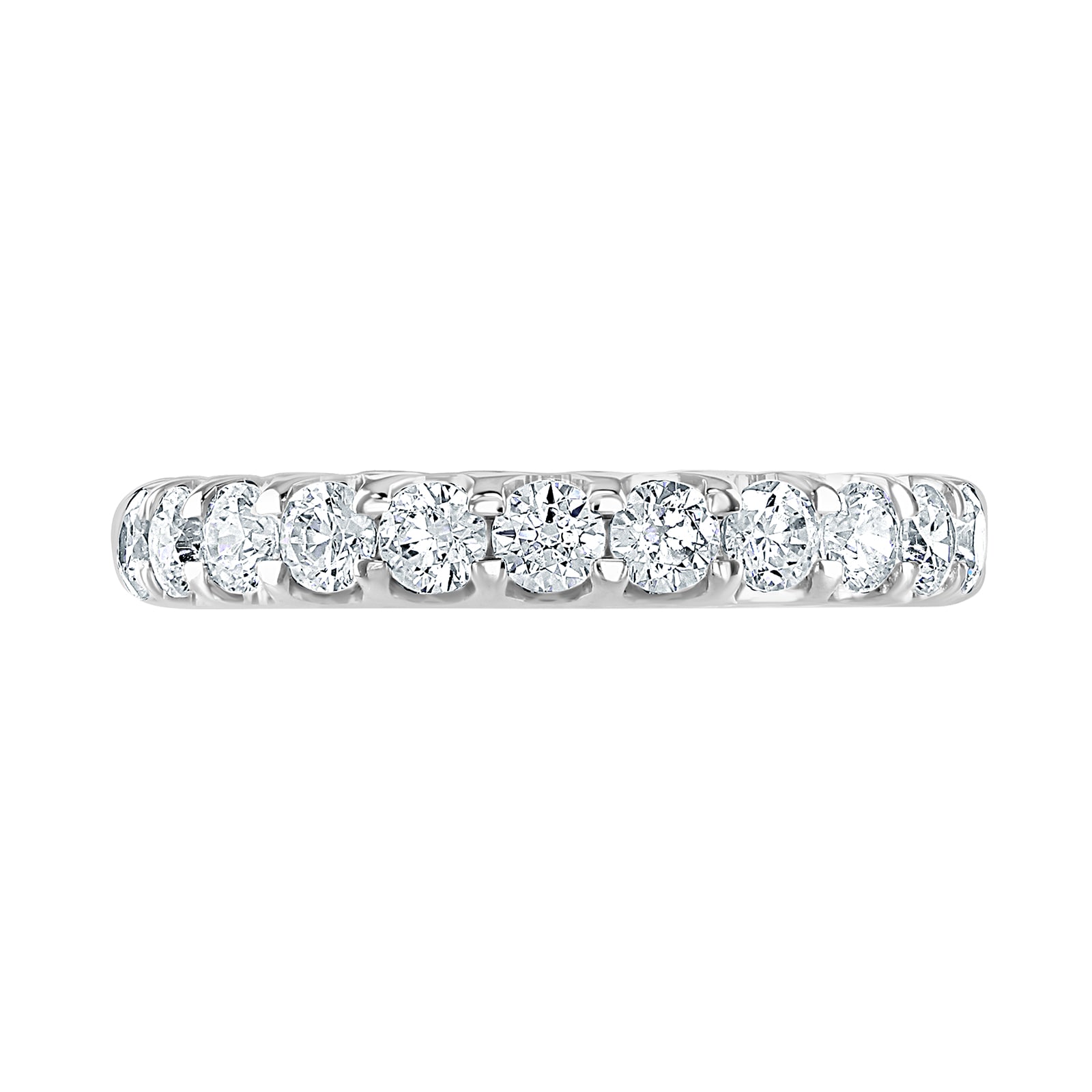 Goldsmiths 9ct White Gold 0.75 Carat Round Brilliant Cut Claw Set Half Eternity Ring