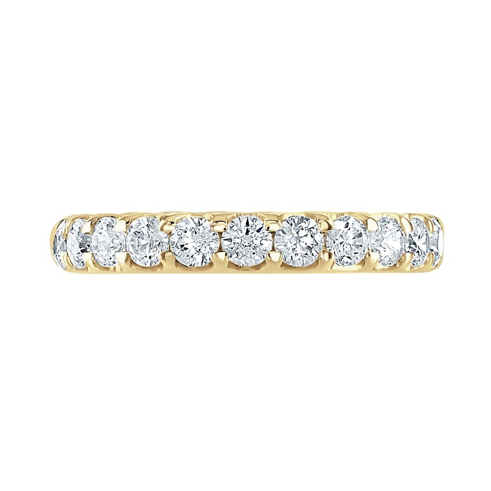 Goldsmiths 9ct Yellow Gold 0.75 Carat Round Brilliant Cut Claw Set Half Eternity Ring