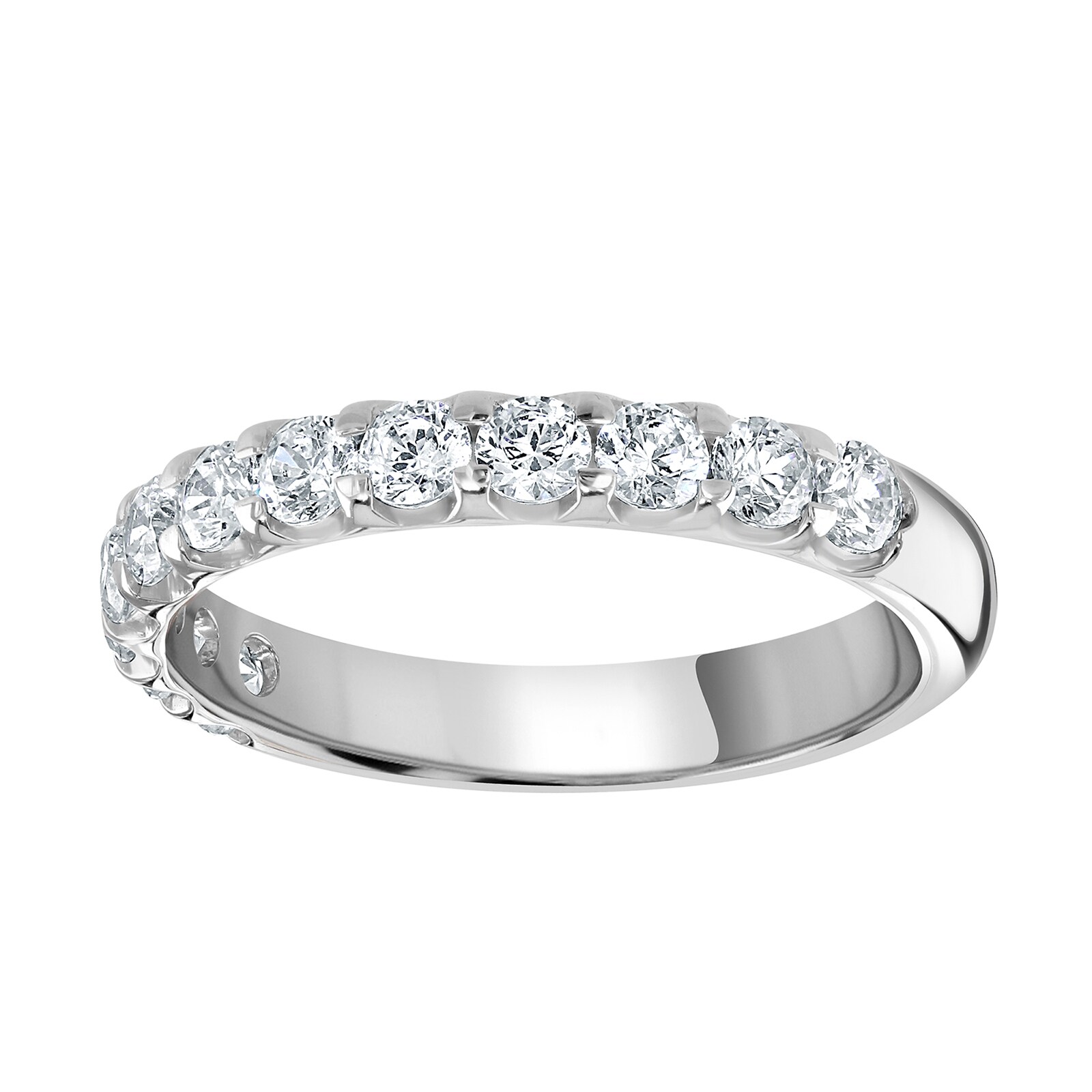 Goldsmiths Platinum 0.75 Carat Round Brilliant Cut Claw Set Half Eternity Ring