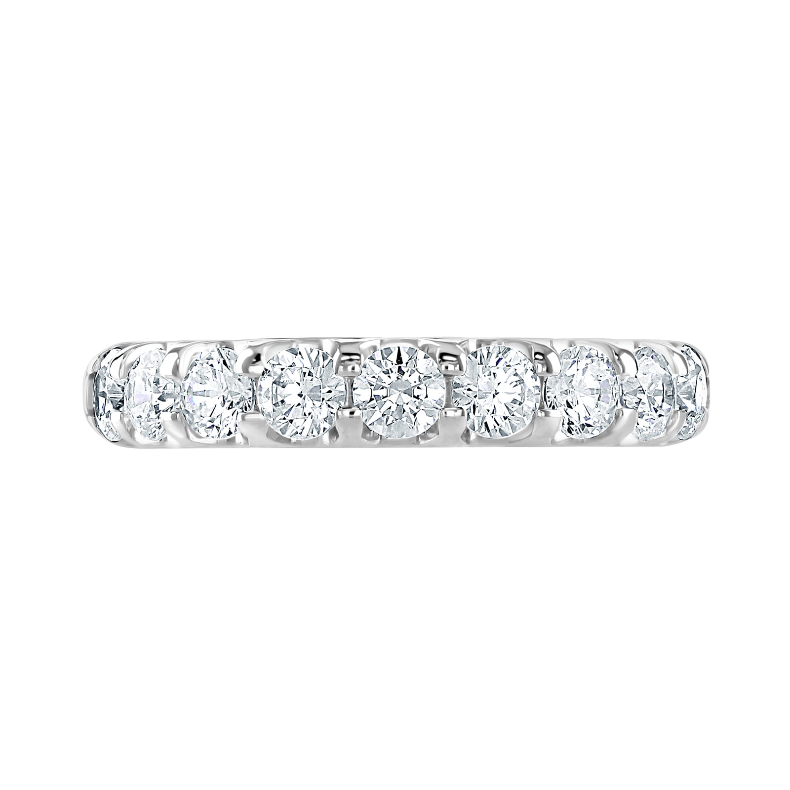 Goldsmiths 18ct White Gold 1.00 Carat Round Brilliant Cut Claw Set Half Eternity Ring