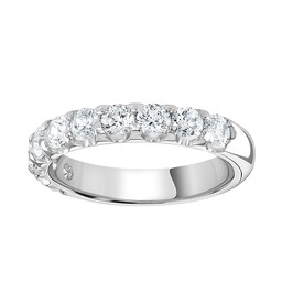 06508131 - Platinum 1.00 Carat Round Brilliant Cut Claw Set Half Eternity Ring