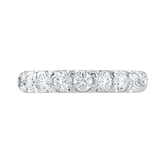 Goldsmiths Platinum 1.00 Carat Round Brilliant Cut Claw Set Half Eternity Ring Goldsmiths Platinum 1.00 Carat Round Brilliant Cut Claw Set Half Eternity Ring