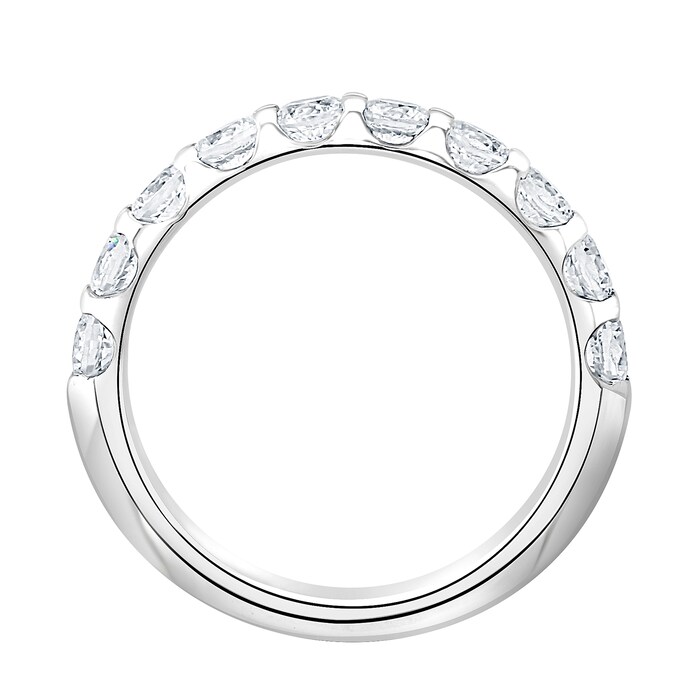 Goldsmiths Platinum 1.00 Carat Round Brilliant Cut Claw Set Half Eternity Ring