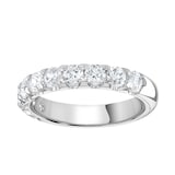 Goldsmiths 18ct White Gold 1.00 Carat Round Brilliant Cut Claw Set Half Eternity Ring - Ring Size V